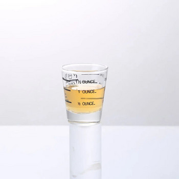 Ανθεκτικό στη θερμότητα Glass Measuring Cup Jigger Milk Cup Γυάλινο φλιτζάνι ουγγιάς με ζυγαριά για αξεσουάρ καφέ εσπρέσο