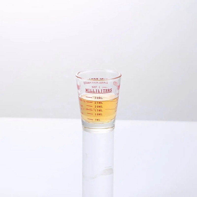 Staklena mjerna šalica otporna na toplinu Jigger šalica za mlijeko Staklena šalica za unce s vagom za pribor za espresso kavu