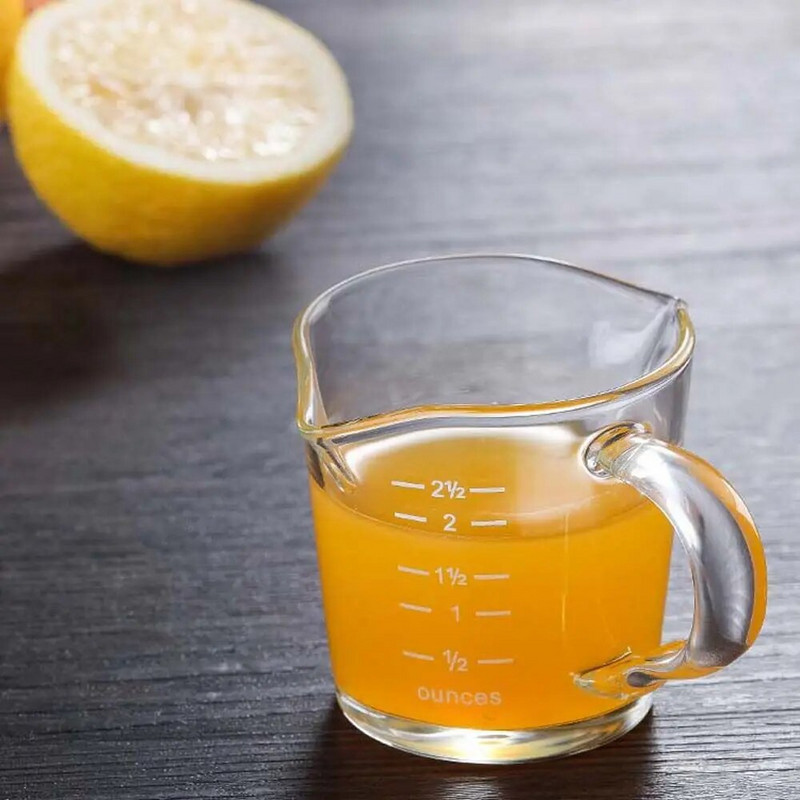 Staklena mjerna šalica otporna na toplinu Jigger šalica za mlijeko Staklena šalica za unce s vagom za pribor za espresso kavu