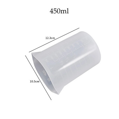 1 komad 350ml 450ml silikonska mjerna posuda prozirna sa čašicama za odvajanje kamenca DIY alati za izradu nakita od epoksidne smole za kolače