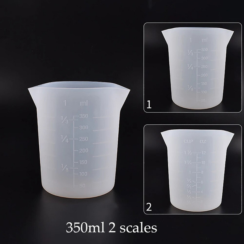 1 komad 350ml 450ml silikonska mjerna posuda prozirna sa čašicama za odvajanje kamenca DIY alati za izradu nakita od epoksidne smole za kolače