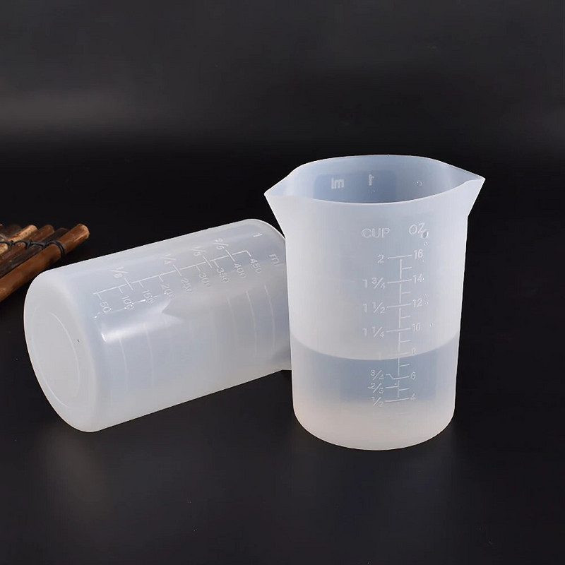 1 komad 350ml 450ml silikonska mjerna posuda prozirna sa čašicama za odvajanje kamenca DIY alati za izradu nakita od epoksidne smole za kolače