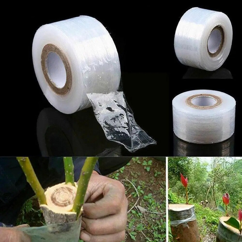 3/4 * 200 m medelyno skiepijimo juostos ritinėlis, tempiamas lipni genėjimo juosta Parafilm, skaidoma sodo skiepijimo juosta, skaidri B2c8