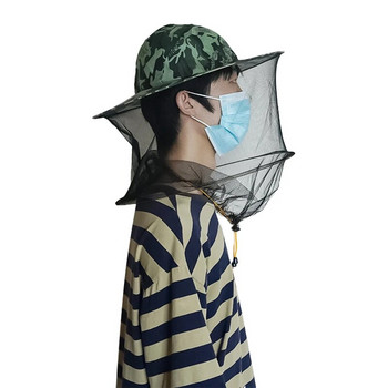 Camo μελισσοκομικό καπέλο κεφαλής προσώπου προστατευτικό πέπλο μάσκα καπέλο Bee bug Εντόμων κατά των κουνουπιών Δίχτυ κεφαλής ασφαλείας για την πρόληψη