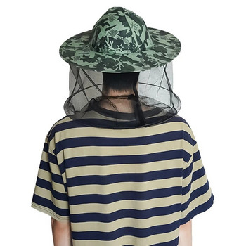 Camo μελισσοκομικό καπέλο κεφαλής προσώπου προστατευτικό πέπλο μάσκα καπέλο Bee bug Εντόμων κατά των κουνουπιών Δίχτυ κεφαλής ασφαλείας για την πρόληψη