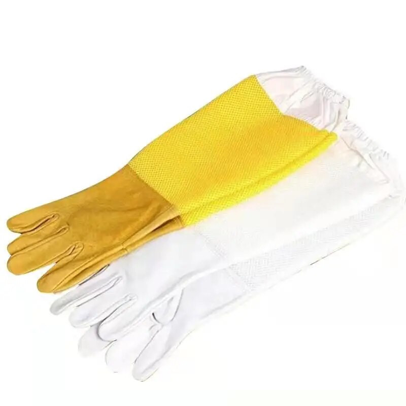 Mănuși pentru apicultură mâneci de protecție ventilate profesionale anti albine din piele de oaie mănuși lungi pentru apicultor instrumente pentru apicultura