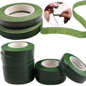 3 role 25M Bandă de hârtie verde autoadezivă Film de altoire Tija florală pentru ghirlande coroane DIY Artizanat Floare de mătase artificială
