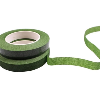 3 role 25M Bandă de hârtie verde autoadezivă Film de altoire Tija florală pentru ghirlande coroane DIY Artizanat Floare de mătase artificială