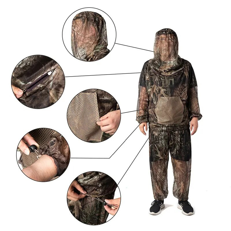 Badu.bg MENFLY Камуфлажен костюм против комари Пчеларски костюм Къмпинг ...