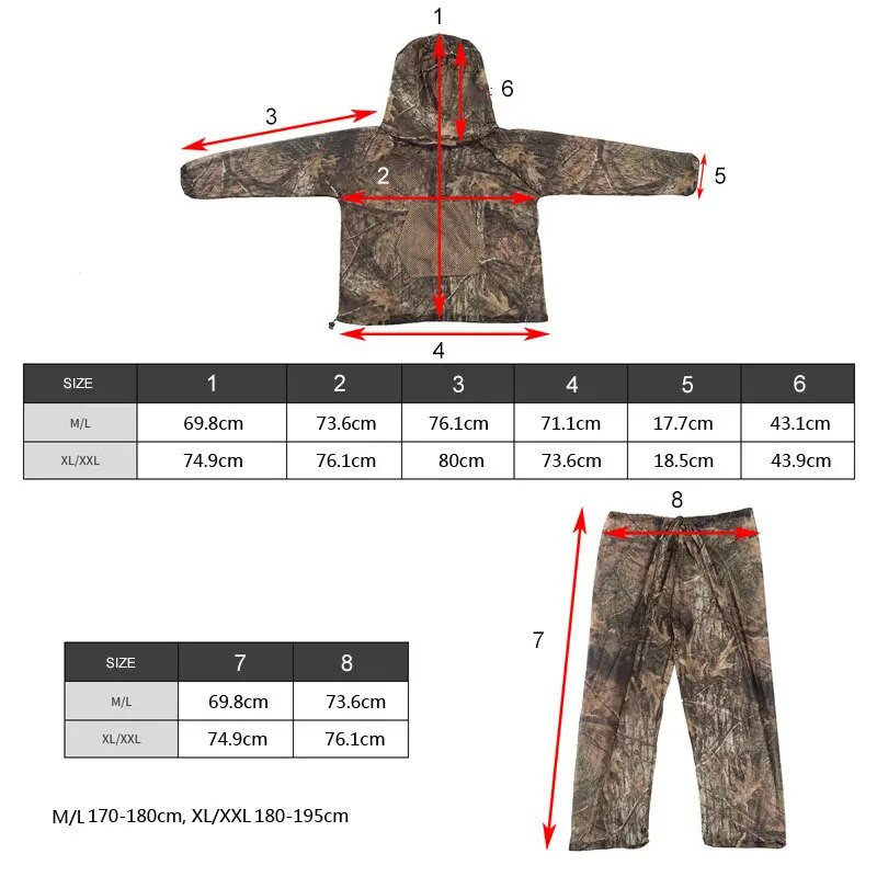 MENFLY kamufliažinis kostiumas nuo uodų bitininkystei kempingas Nuotykių safari tinklinis gaubtas Medžioklė Ghillie kostiumai Camo žvejybos drabužiai