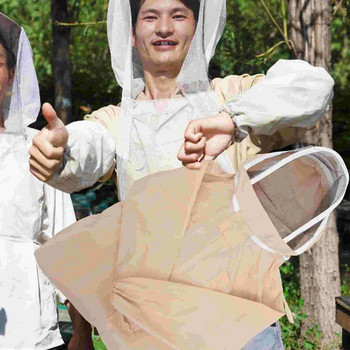 Προστατευτική κουκούλα με πέπλο μελισσοκομικής πρακτικής αναπνέουσας αντι μελισσοκομίας με γάντια μελισσοκομικά είδη Προστατευτική στολή σώματος