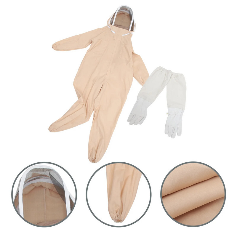 Apsauginė nuo bičių praktiška kvėpuojanti bitininkystės apranga Šydo gaubtas su pirštinėmis Bitininkystės reikmenys Kūno apsauginis kostiumas