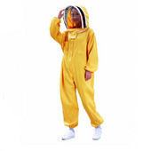 1 set costum pentru apicultură pentru apicultor echipament profesional galben portocaliu roșu costum de albine de protecție împotriva albinelor
