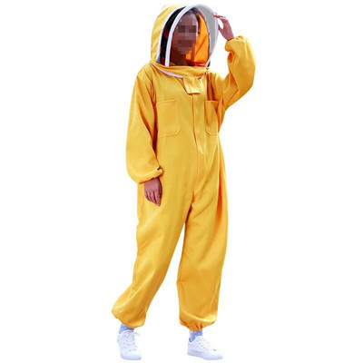 1 set costum pentru apicultură pentru apicultor echipament profesional galben portocaliu roșu costum de albine de protecție împotriva albinelor