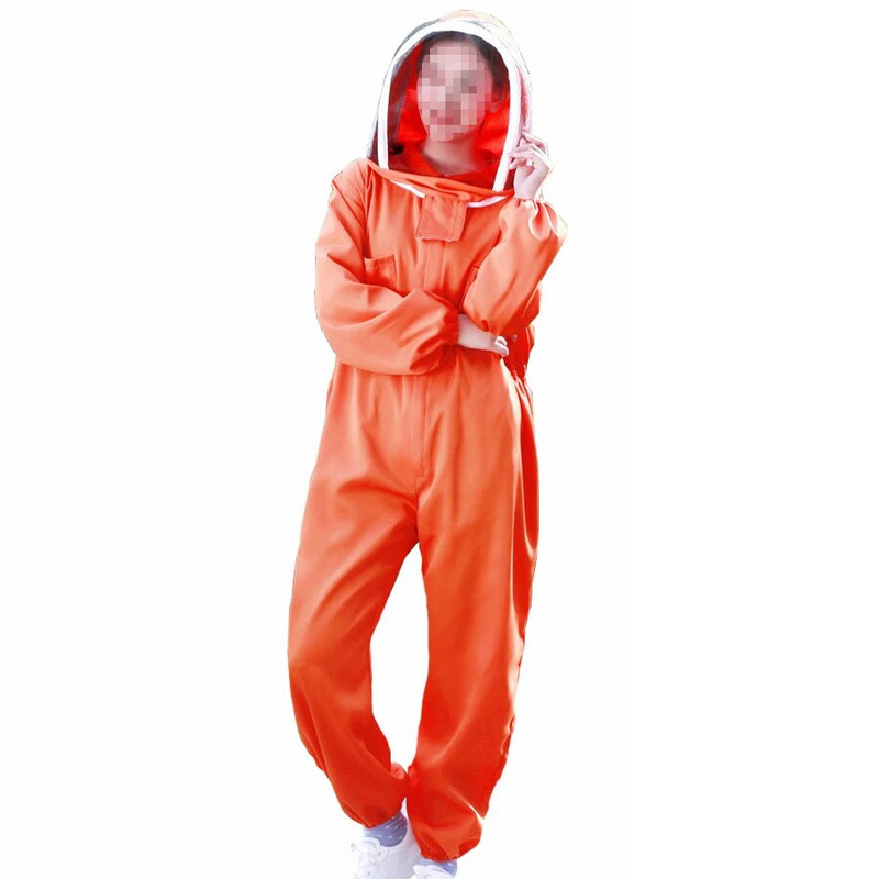 1 komplektas bitininkystės kostiumas bitininkui profesionali įranga geltonas oranžinis raudonas bičių kostiumas, apsaugantis nuo bitės