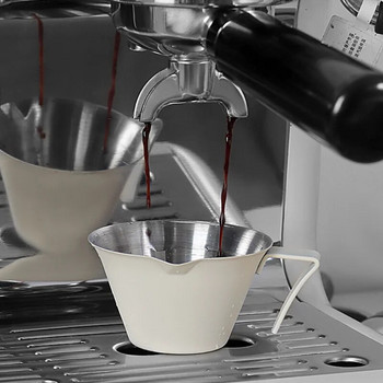100ml 304 από ανοξείδωτο ατσάλι Φλιτζάνι μέτρησης καφέ Espresso Φλιτζάνι Οζ Κύπελλο εκχύλισης με ζυγαριά και κούπα καφέ με μακριά λαβή
