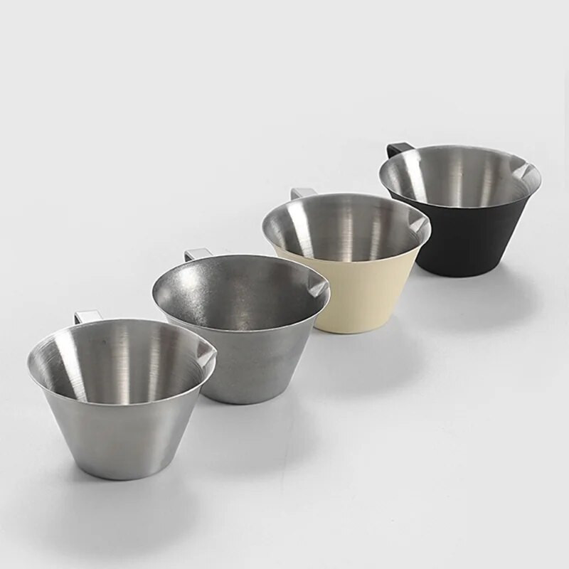 100 ml 304 rozsdamentes acél kávémérő csésze eszpresszó mérőpohár Oz csésze kivonó csésze mérleggel, hosszú nyelű kávés csésze