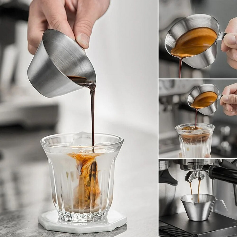Čaša za vrč s izljevom Mjerna šalica od nehrđajućeg čelika Espresso šalice za bariste Kućni kafić Kava s mlijekom