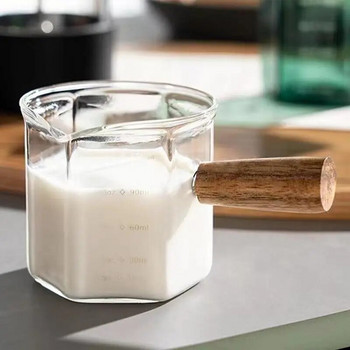 Γυάλινο φλιτζάνι Espresso Ανθεκτικό στη θερμότητα Measuring Cup Milk Latte Κανάτα καφέ για το σπίτι Προμήθειες Μπαρ Κουζίνας Κουζίνα Γάλα Ποτών Εργαλεία