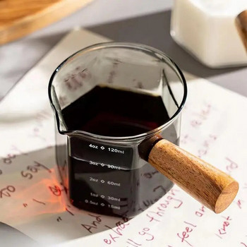 Γυάλινο φλιτζάνι Espresso Ανθεκτικό στη θερμότητα Measuring Cup Milk Latte Κανάτα καφέ για το σπίτι Προμήθειες Μπαρ Κουζίνας Κουζίνα Γάλα Ποτών Εργαλεία