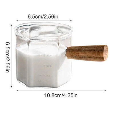 Ceașă de sticlă espresso, ceașcă de măsurare rezistentă la căldură, ulcior de lapte cu latte, cafea, consumabile pentru bar, cană cu lapte de bucătărie, instrumente pentru băuturi