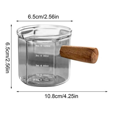 Ceașă de sticlă espresso, ceașcă de măsurare rezistentă la căldură, ulcior de lapte cu latte, cafea, consumabile pentru bar, cană cu lapte de bucătărie, instrumente pentru băuturi