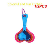 1/2 vnt. kepimo įrankiai Spalvingi, patogūs laikymo būdai Maisto kokybės medžiaga, atspari aukštai temperatūrai virtuvės įrankiai prieskonių šaukštas