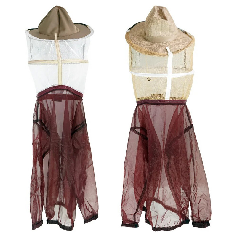 Bitininkystė Apsauginė striukė Smock Kostiumas Bičių laikymo rankovės Bitininko kvėpuojantys drabužiai Drabužiai Veil Suknelė su kepure Equip kostiumas