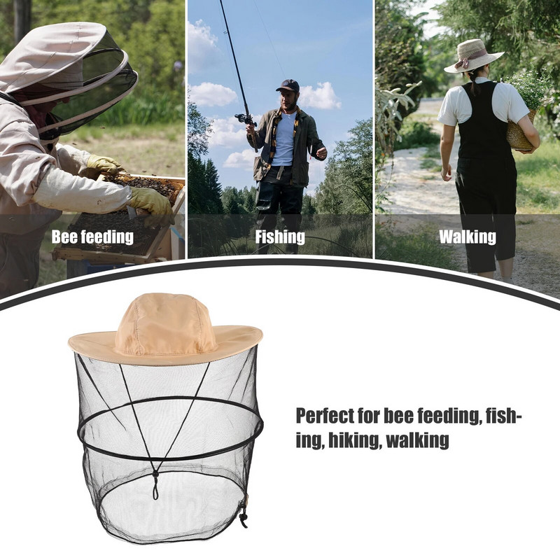 Šešir čuvar pčela i pokrivalo za lice Profesionalna mreža protiv insekata za glavu Pčelarski veo Kostim pčelar Kape