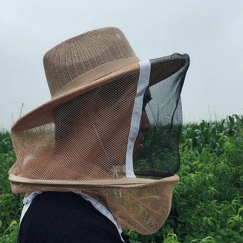 1PC пчеларски защитни мрежи шапки висока видимост мрежа по време на пчелна пита против комари насекоми воал пчелар професионален инструмент