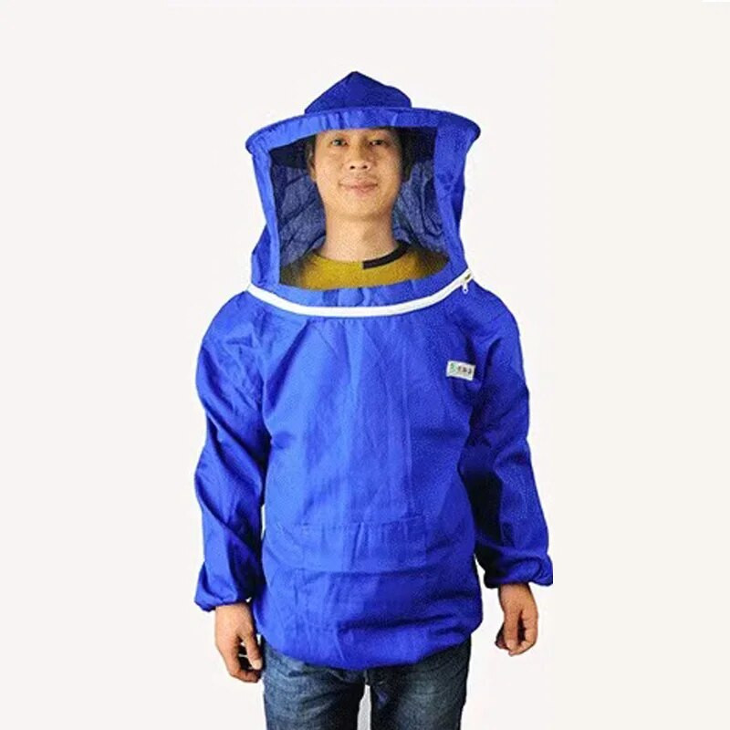 Bitininkystė Apsauginė striukė Smock Kostiumas Bičių laikymo rankovės Bitininko kvėpuojantys drabužiai Drabužiai Veil Suknelė su kepure Equip kostiumas