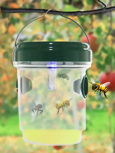 Capcană pentru viespe, 1 buc, cu LED-uri, generare de energie solară, apicultura, protejarea grădinii, legume, fructe, casă, instrument profesional pentru apicultor