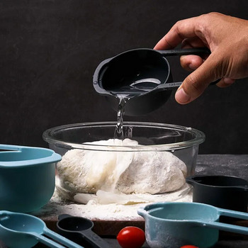 6 лъжици Комплект пластмасови лъжици за мляко на прах Мерителна чаша Кухненски аксесоари Инструмент за измерване на кафе за печене