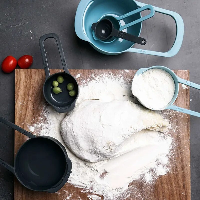 6 šaukštai Plastikinių pieno miltelių šaukštų rinkinys matavimo puodelis virtuvės reikmenys kepimo kavos matavimo priemonė