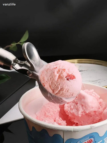 vanzlife 304 топки от неръждаема стомана е битова лъжица за сладолед лъжица за сладолед може да играе тип плод диня артефакт