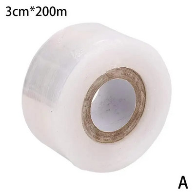 3/4*200m rulou de bandă de altoit pentru pepinieră, extensibil, autoadeziv, degradabil, bandă de parafilm pentru plantă, tăiere, altoire, transparentă G D0G2