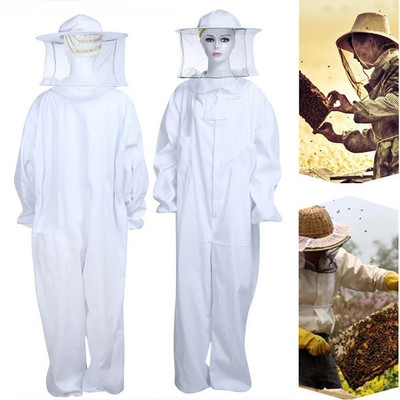 1 бр. Професионален пчеларски костюм за пчели Професионален пчелен костюм за цялото тяло Ръкавици за отстраняване на пчели Шапка Дрехи Защитен костюм Консумативи за пчелар