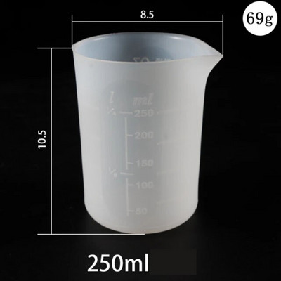 Silikoninis matavimo puodelio įrankis 250/100/30 ml matavimo puodelis, maišomas lazdelė, pipetės pirštų atrama, skirta epoksidinių formų papuošalams gaminti