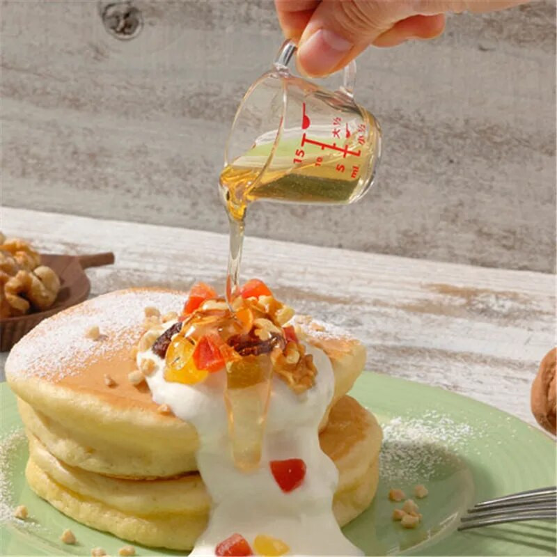 Mjerna posuda s vagom od 15 ml, ekstra mala plastična kvantitativna šalica za kuhanje, kuhinja, šalica za začine, mini šalica za sok od limuna