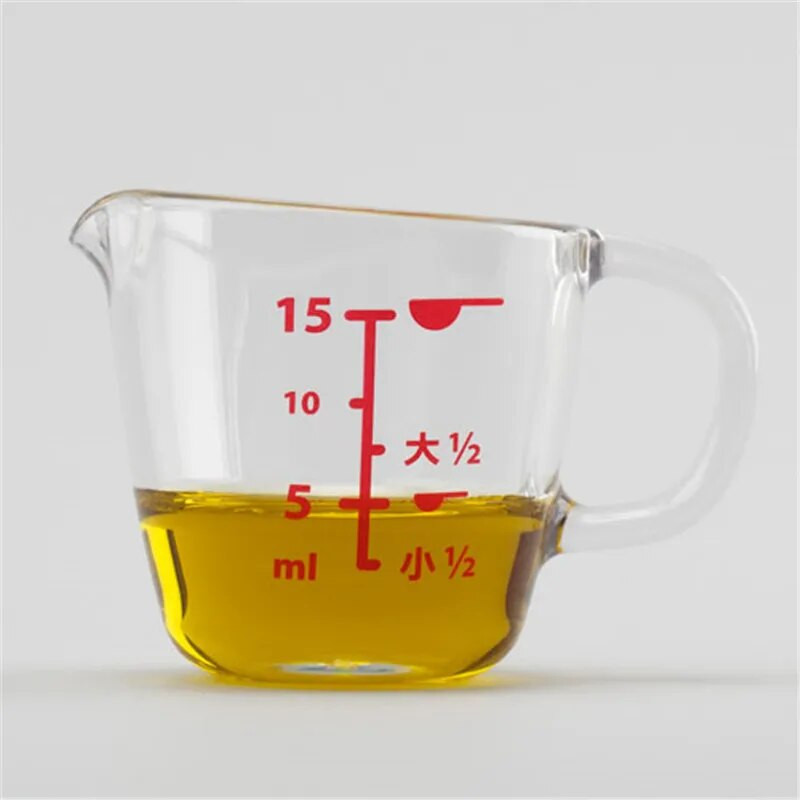 Mjerna posuda s vagom od 15 ml, ekstra mala plastična kvantitativna šalica za kuhanje, kuhinja, šalica za začine, mini šalica za sok od limuna