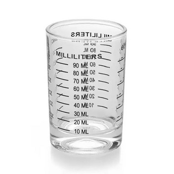 90/120 мл топлоустойчива стъклена мерителна чаша Jigger Чаша за мляко Стъклена чаша за унция с везна за аксесоари за еспресо кафе