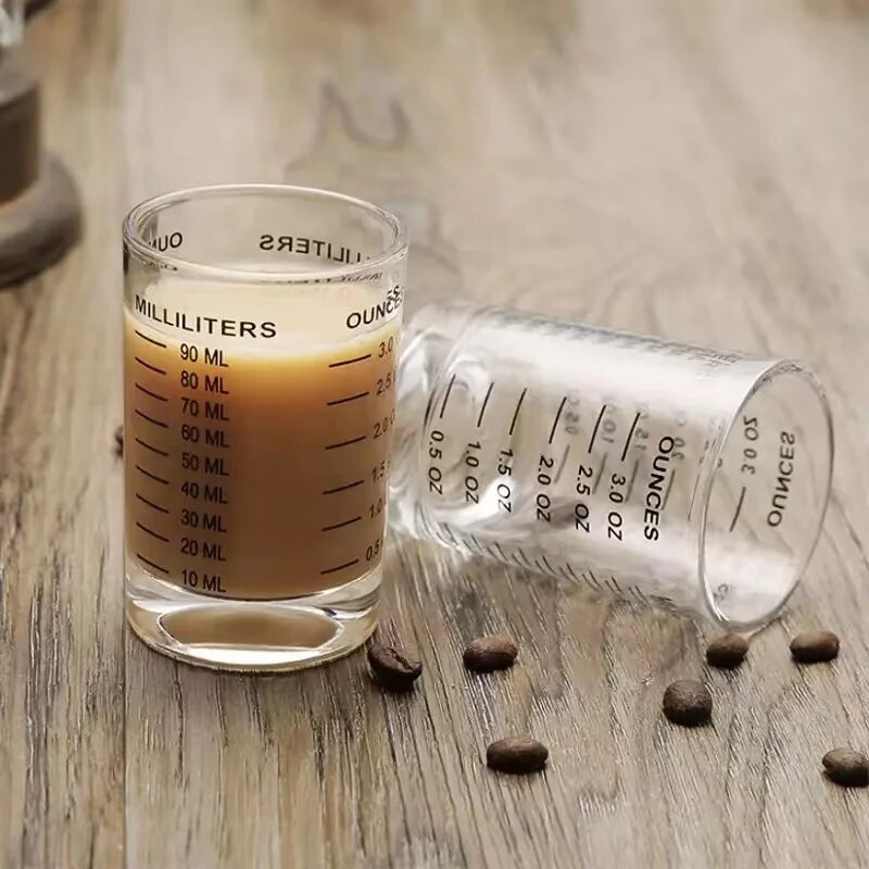 90/120 ml staklena mjerna šalica otporna na toplinu Jigger šalica za mlijeko staklena šalica za unce s vagom za espresso kavu pribor