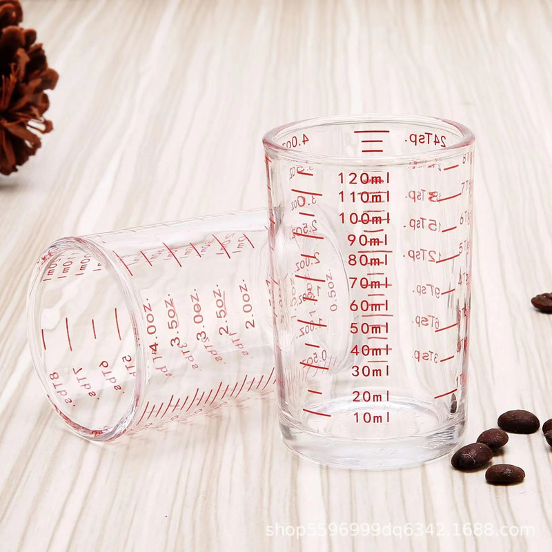 90/120 ml staklena mjerna šalica otporna na toplinu Jigger šalica za mlijeko staklena šalica za unce s vagom za espresso kavu pribor
