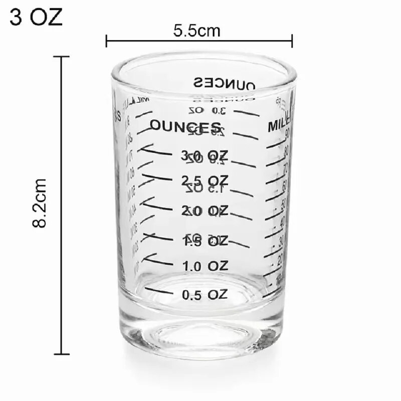 90/120 ml staklena mjerna šalica otporna na toplinu Jigger šalica za mlijeko staklena šalica za unce s vagom za espresso kavu pribor