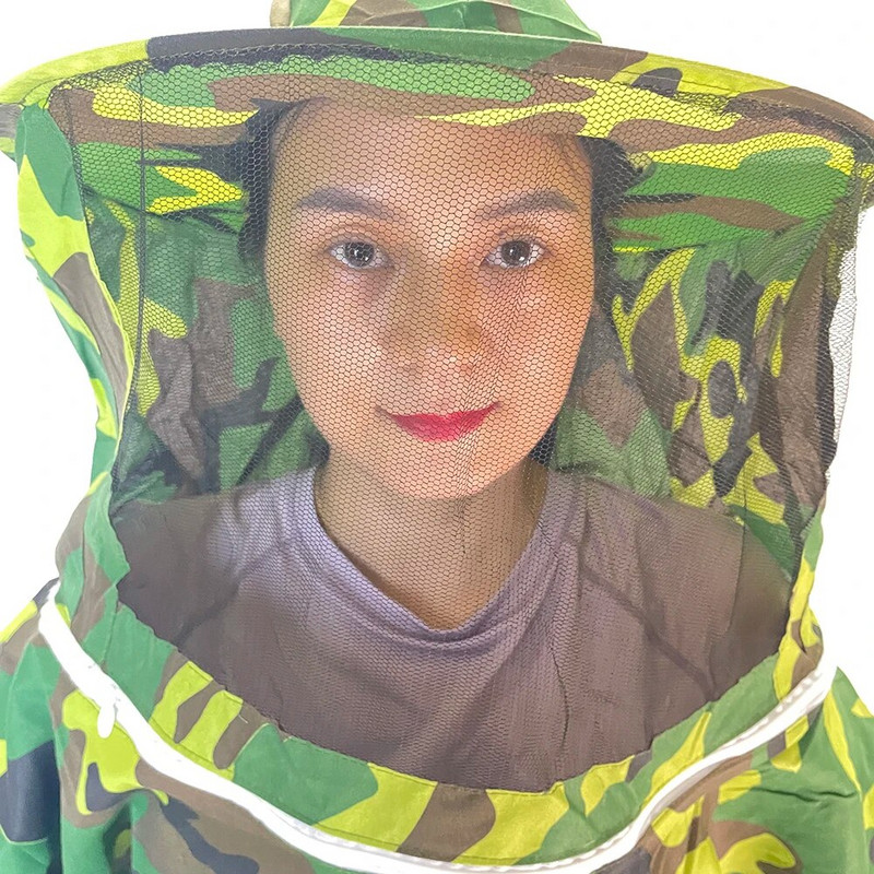 1 KOM Beekeeper Kamuflažna tkanina Zaštitna majica s kapuljačom Veo Kaput Jakna protiv ugriza Pčelarski alati za pčelarstvo