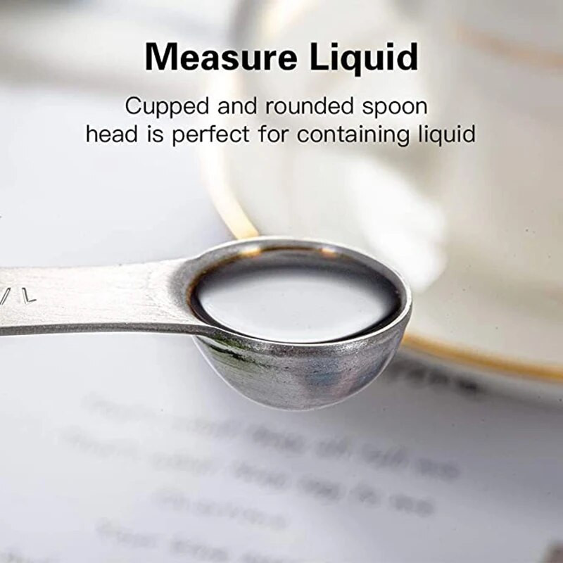 Σετ μεζούρες από ανοξείδωτο ατσάλι 4/6 τεμ. βαρέως τύπου για στεγνά ή υγρά, χωράει σε βάζο μπαχαρικών, εργαλεία κουζίνας
