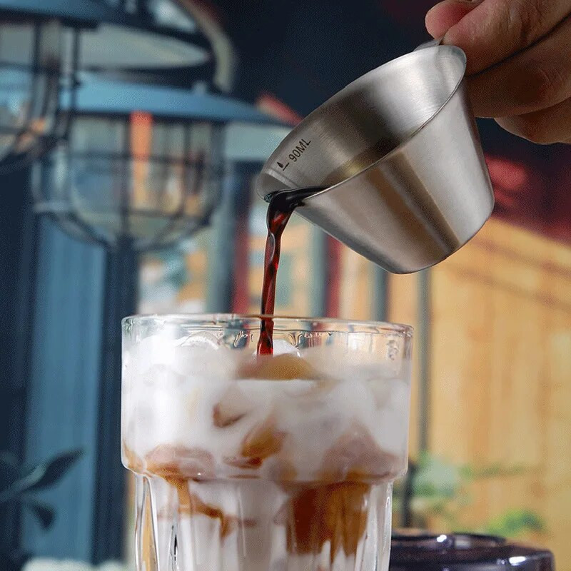 100 ml Mjerna šalica od nehrđajućeg čelika Espresso aparat Šalica za unce Šalica za kavu Šalica za ekstrakciju Duga ručka s vagom Aparat za kavu