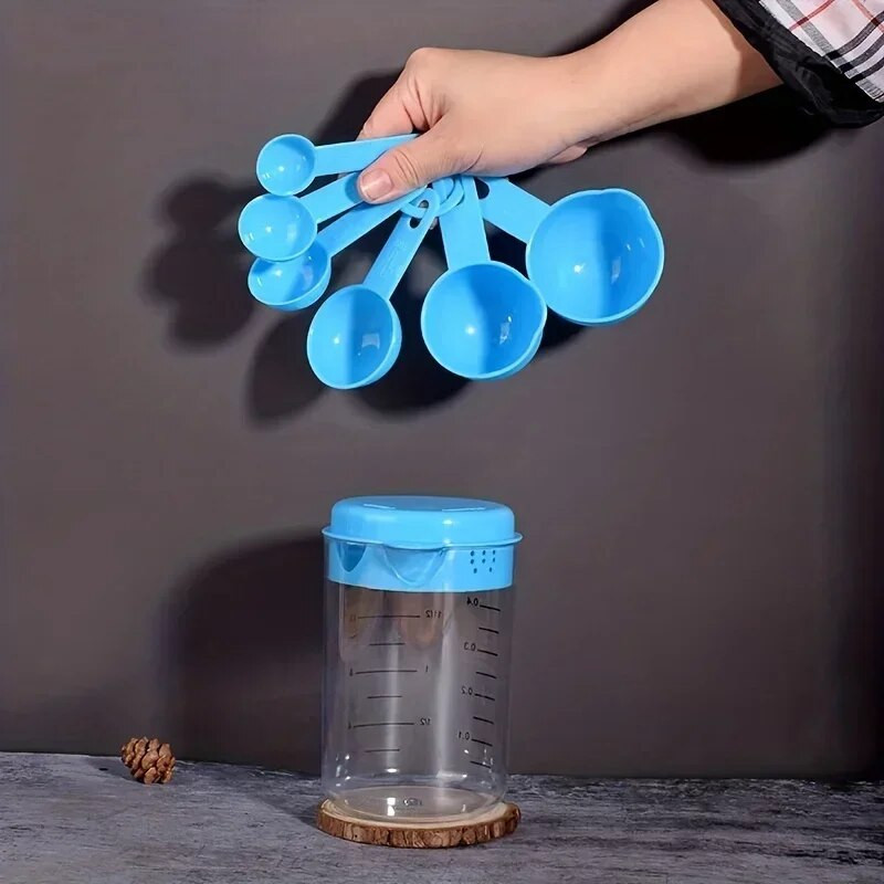 1 σετ, μεζούρα, σετ δοσομετρικής κούπας, πλαστικό με ζυγαριά 500ml εργαλείο ψησίματος, 7 τμχ συνδυαστικό δοσομετρικό κουτάλι αλευριού κουζίνας