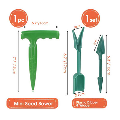 Mini distribuitor de semințe de semănat Semănător manual de împrăștiat semințe Instrument portabil pentru plantat semințe 5 setări diferite Semănător manual cu 2 transpl