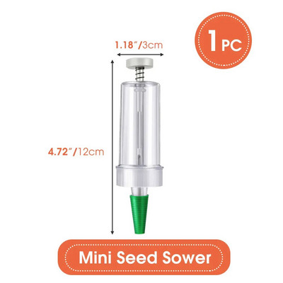 Mini distribuitor de semințe de semănat Semănător manual de împrăștiat semințe Instrument portabil pentru plantat semințe 5 setări diferite Semănător manual cu 2 transpl